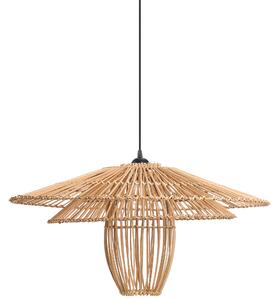 Závesná lampa prírodná ratanové tienidlo železný rám boho štýl na strop osvetlenie
