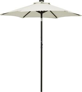 Maison Exclusive – slnečník s LED osvetlením, pieskovo-biely, 200 x 211 cm, hliník