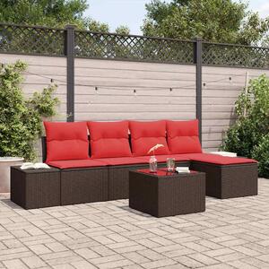 Maison Exclusive – Sedacia súprava, 6 kusov, hnedá [syntetický materiál]: polyratan