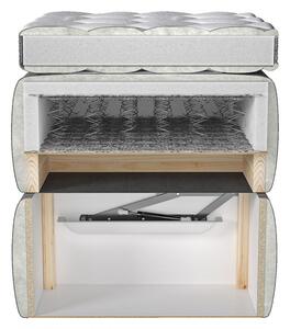 Boxspringová posteľ 180x200 CANDICE - šedá + topper ZDARMA