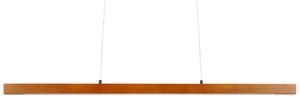 Závesná lampa tmavohnedá dubové drevo 115 cm zabudované LED svetlo so stmievačom visiace svietidlo retro rustikálny štýl jedáleň obývačka