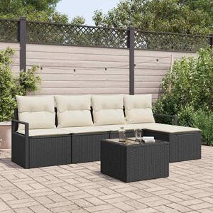 Maison Exclusive – Sedacia súprava, 6 kusov, čierna [syntetický materiál]: Polyratan