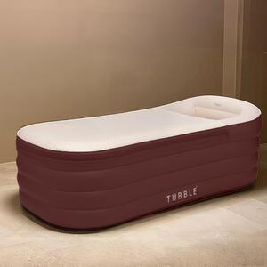 Tubble® Royale Nafukovacia vaňa Deep Burgundy 255 litrov – skladateľná vaňa pre dospelých do výšky 188 cm, montáž za 1 minútu, pre vnútorné aj vonkajšie použitie