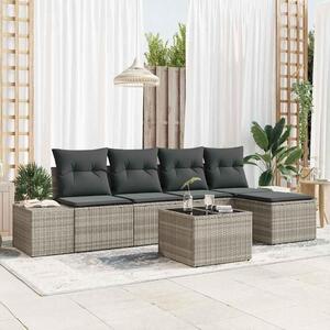 Maison Exclusive – Sedacia súprava, 6 kusov, tmavosivá [syntetický materiál]: Polyratan