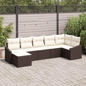 Maison Exclusive – Sedacia súprava, 7 kusov, hnedá [syntetický materiál]: polyratan