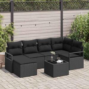 Maison Exclusive – Sedacia súprava, 7 kusov, čierna [syntetický materiál]: Polyratan