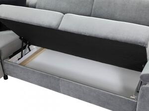 Rohová rozkladacia sedacia súprava SAN DIEGO - biela ekokoža / šedá