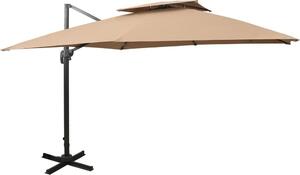 Maison Exclusive – slnečník s dvojitou strechou 300 x 300 cm, farba taupe