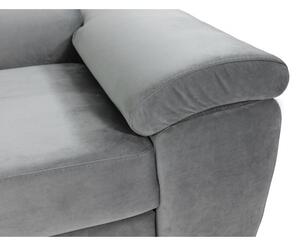 Rohová rozkladacia sedacia súprava SAN DIEGO - čierna ekokoža / šedá