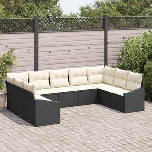 Maison Exclusive – Sedacia súprava, 9 kusov, čierna [syntetický materiál]: Polyratan
