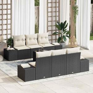 Maison Exclusive – Sedacia súprava, 7 kusov, čierna [syntetický materiál]: Polyratan