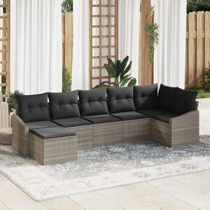 Maison Exclusive – Sedacia súprava, 7 kusov, tmavosivá [syntetický materiál]: Polyratan