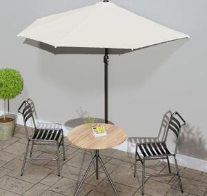 Maison Exclusive – Balkónový slnečník s hliníkovou tyčou, piesková farba, 270 x 144 cm, polkruhový