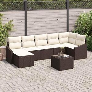 Maison Exclusive – Sedacia súprava, 8 kusov, hnedá [syntetický materiál]: polyratan