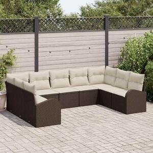 Maison Exclusive – Sedacia súprava, 9 kusov, hnedá [syntetický materiál]: polyratan