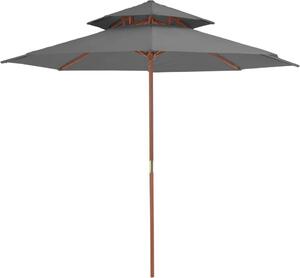 Maison Exclusive – slnečník s odvetraním a dreveným stožiarom 270 cm antracit