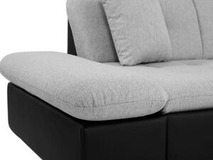 Rohová sedačka s LED podsvietením MARLA - biela ekokoža / tmavá šedá, pravý roh