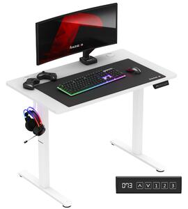 Huzaro Hero 7.9 | Výškovo nastaviteľný stôl Stojaci stôl | 100x60cm | Plynule nastaviteľný Kovová konštrukcia Priechodka na káble | Biela