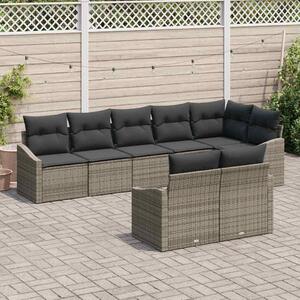 Maison Exclusive – Sedacia súprava, 8 kusov, sivá [syntetický materiál]: Polyratan