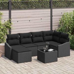 Maison Exclusive – Sedacia súprava, 7 kusov, čierna [syntetický materiál]: Polyratan