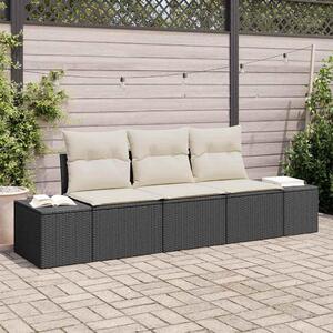 Maison Exclusive – Sedacia súprava, 3 kusy, čierna [syntetický materiál]: Polyratan
