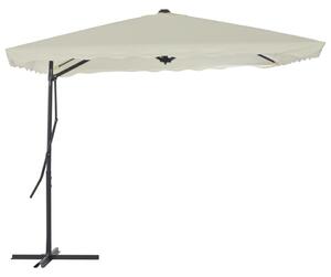 Maison Exclusive - Slnečník s oceľovým stožiarom 250x250 cm pieskovo biely