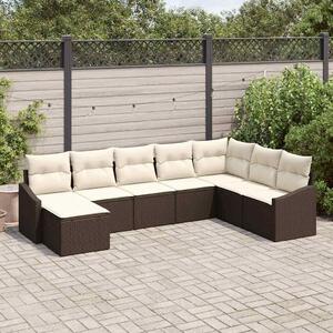 Maison Exclusive – Sedacia súprava, 8 kusov, hnedá [syntetický materiál]: polyratan