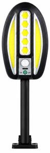 Verk 12457 Solární LED COB nástěnná lampa s PIR senzorem, 3000 mAh, černá