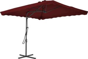 Maison Exclusive – slnečník s oceľovou tyčou 250 × 250 × 230 cm, bordová farba