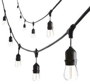 MasterLED LED svetelná reťaz 15 m IP44 Vonkajšie osvetlenie Pätica Záhradná párty Dekorácia Čierna Odolná voči poveternostným vplyvom