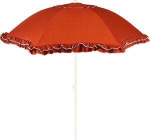 Mica Decorations Naklápací slnečník s pruhovaným vzorom – tyčový slnečník 238 x Ø195 cm – ochrana pred slnkom na záhrade alebo balkóne – polyester, oceľ – žltá, ružová