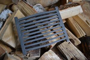 SEZAM - Rošt na kachle 22,5 x 18,5 cm liatinový liatinový rošt krbový rošt štvorcový rošt na popol rošt na kachle stolový rošt rošt na kachle rošt na krb