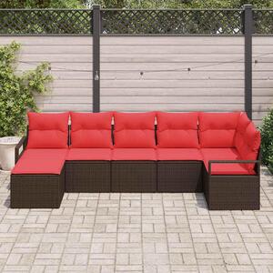 Maison Exclusive – Sedacia súprava, 7 kusov, hnedá [syntetický materiál]: polyratan