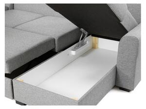 Rohová sedačka do U s úložným priestorom TUCSON 2 - biela ekokoža / tmavá šedá, ľavý roh