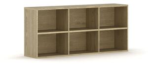 Knižnica INTEGRO policová vyššia, 835 x 1750 x 400 mm, 6 políc, dub prírodný