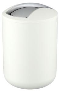 WENKO Kozmetický košík, model Brasil S, 2 litre, kúpeľňový košík s výklopným vekom z nerozbitného plastu bez obsahu BPA, biela farba, Ø 14 x 21 cm