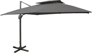 Maison Exclusive – závesný slnečník s ventiláciou 300 x 300 cm, antracitová farba