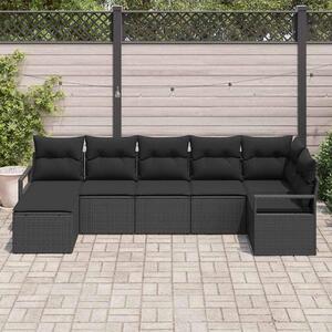 Maison Exclusive – Sedacia súprava, 7 kusov, čierna [syntetický materiál]: Polyratan