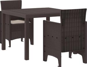 Maison Exclusive – záhradná jedálenská súprava, 3 kusy, hnedá, polypropylén