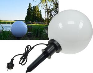 Záhradný guľový svetelný zemný hrot CT-GL30cm IP44, 230V, 1,5 m kábel, zásuvka E27