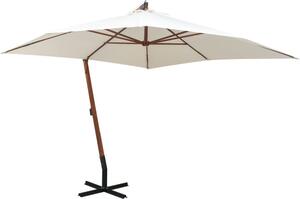 Maison Exclusive - Slnečník 300x300 cm Drevený stožiar Biely