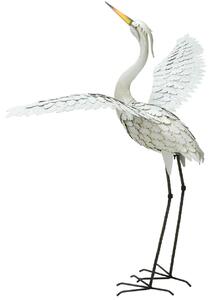 Záhradná kovová figúrka Crane 3, 123 cm, viacfarebná