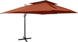 Maison Exclusive – slnečník s dvojitou strechou, terakota, 400 x 300 cm