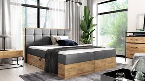 Boxspringová posteľ ALOIS 1 - 180x200, šedá + topper ZDARMA
