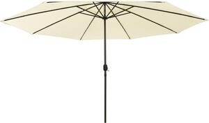 Maison Exclusive – slnečník s LED osvetlením, 400 cm, pieskovo biely