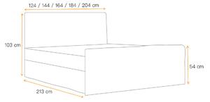 Čalúnená boxspringová posteľ IVANA 1 LUX - 180x200, svetlo šedá + topper ZDARMA