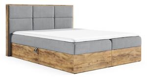 Boxspringová posteľ CHANTELLE 2 - 180x200, svetlo šedá + topper ZDARMA