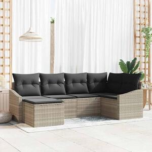 Maison Exclusive – Sedacia súprava, 6 kusov, tmavosivá [syntetický materiál]: Polyratan