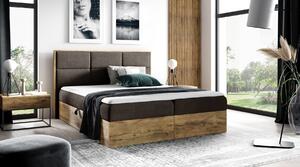 Boxspringová posteľ CHANTELLE 2 - 180x200, hnedá + topper ZDARMA