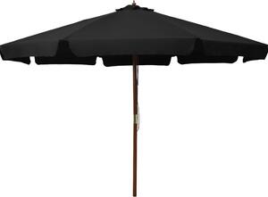 Maison Exclusive - Slnečník s dreveným stožiarom 330 cm čierny